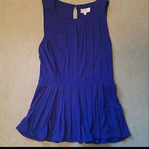 Anthropologie pleated peplum tank sz xs
